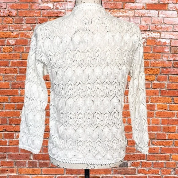 Vintage White Knit Cardigan - Picture 2 of 5